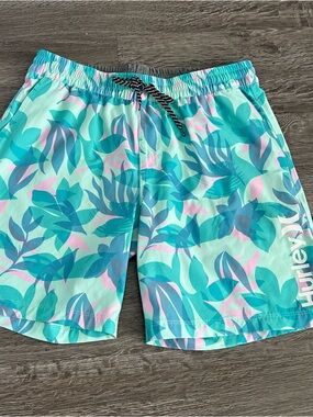 Hurley mens cannonballs volley Swim Shorts - elastic waist drawstring Sz large